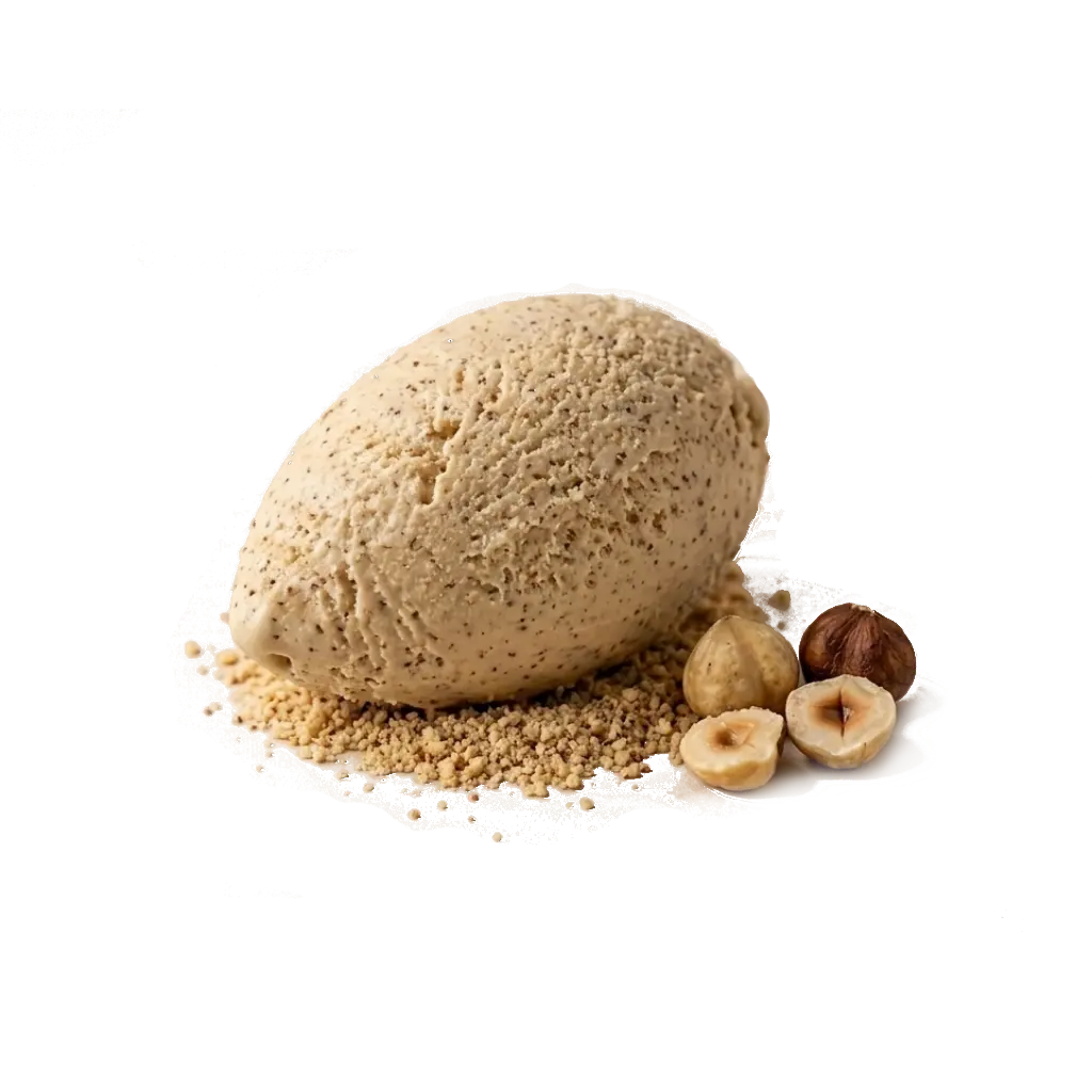 Helado de avellana tostada muy cremoso