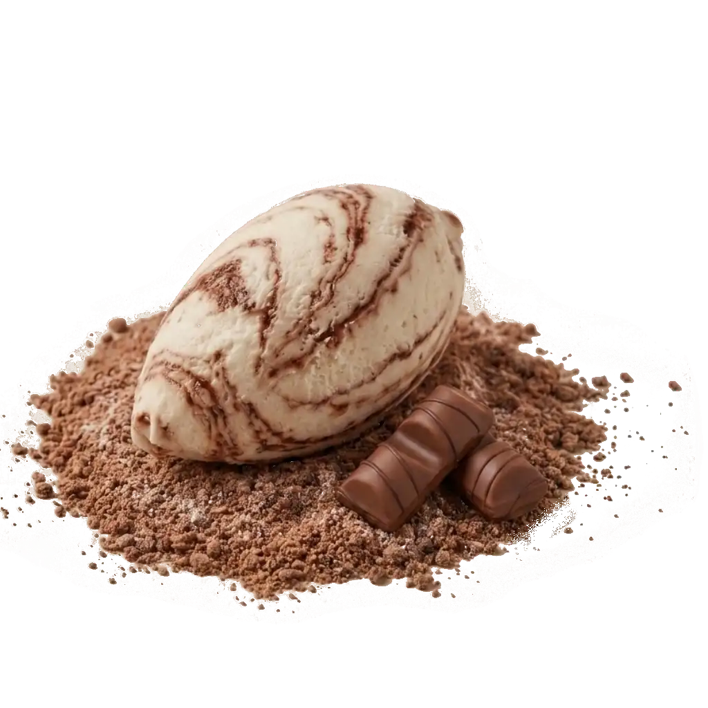 Helado cremoso de chocolate con leche y crema de avellana estilo Kinder Bueno